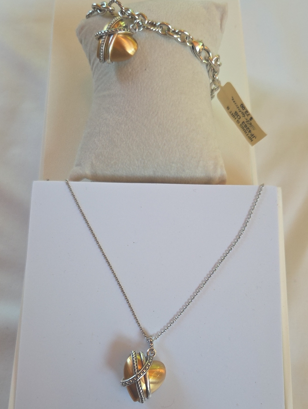Brighton Gold-Tone Heart Pendant Necklace and Bracelet Set